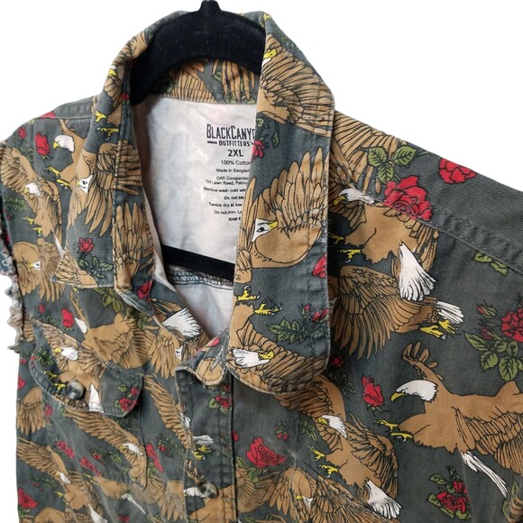 Black Canyon Outfitters Mens Sz 2XL Multicolor Birds Vest Jacket - Picture 4 of 10